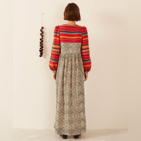 NWT Alix of Bohemia Winifred Orange Bloom Dress Size Large - Picture 4 of 13